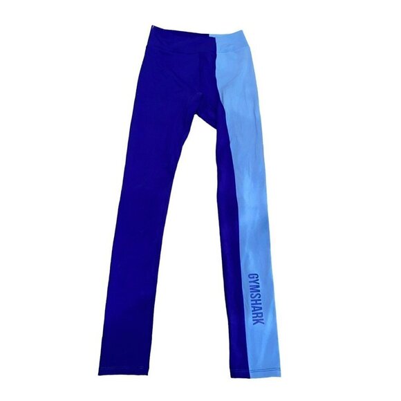 Gymshark Womens Two Tone Blue Activewear Leggings Pants Size Small - Picture 1 of 4